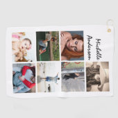 UW foto 7 collage met de naam moderne trendy Golfhanddoek (Horizontaal)