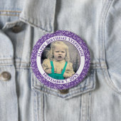 Uw foto 90th Birthday Number Pattern | PAARS Ronde Button 4,0 Cm (In situ)