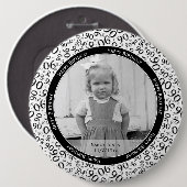 Uw foto: 90th Random Number Pattern Black Ronde Button 6,0 Cm (Voorkant /achterkant)