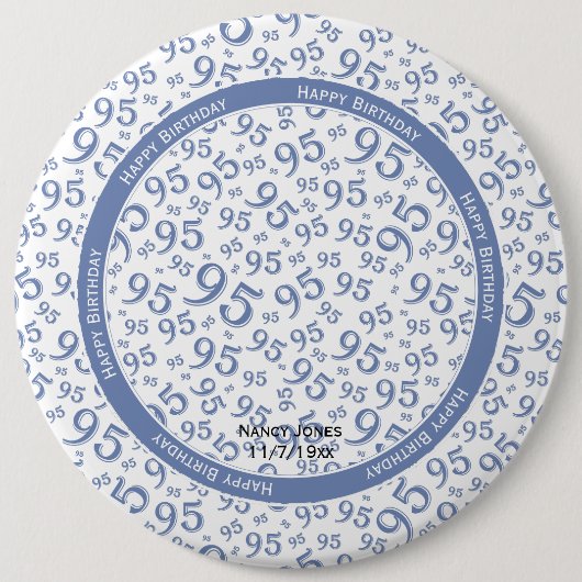 Uw foto: 95th Random Number Pattern Blue Ronde Button 6,0 Cm (Voorkant)