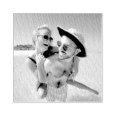 Uw foto aangepast vierkant 	rubberstempel (Afrduk)