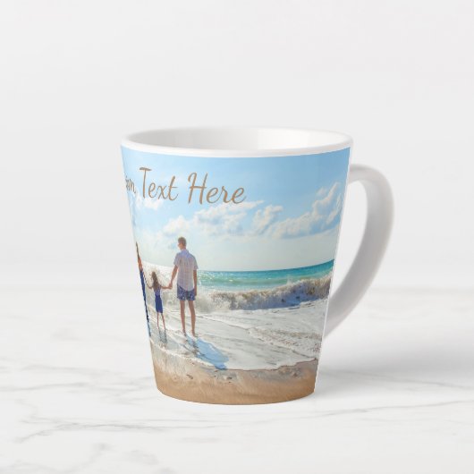 Uw foto aangepaste latte Mok met aangepaste tekst (Rechterhoek)