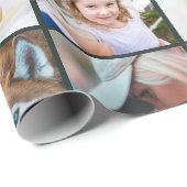 Uw foto aangepaste raster collage donkergroen cadeaupapier (Rol Hoek)