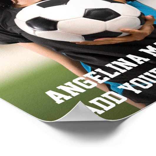 Uw Foto Aangepaste Voetbal of Uw Sport Frameable Poster (Hoek)