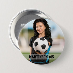 Uw foto Aangepaste Voetbal of Uw Sportrondje Ronde Button 7,6 Cm