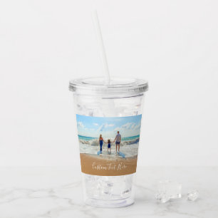 Uw foto Acryl Tumbler met aangepaste tekst Drinkbeker