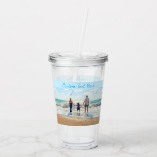Uw foto Acryl Tumbler met aangepaste tekst Drinkbeker