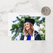 Uw foto-Afstuderen Pet Hartelijk dank - Wit Notitiekaartje (Voorkant / Achterkant in situ)