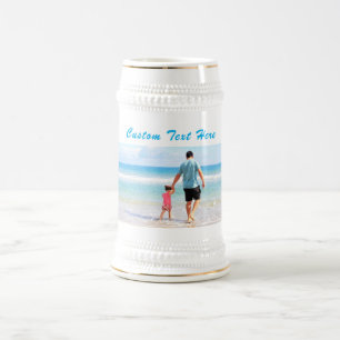 Uw foto Bier Stein Gift met aangepaste tekst Bierpul