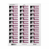 Uw foto Bruiloft  Aubergine Damask Etiket (Full Sheet)