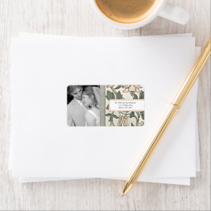 Uw foto-bruiloft Silver Peony & Green Etiket