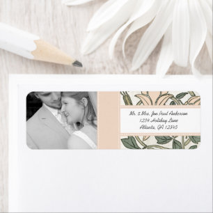 Uw foto-bruiloft Silver Peony & Green Etiket