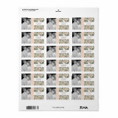 Uw foto-bruiloft  Silver Peony & Green Etiket (Full Sheet)