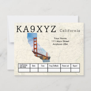 Uw foto Californië - aangepaste afkorting QSL Briefkaart