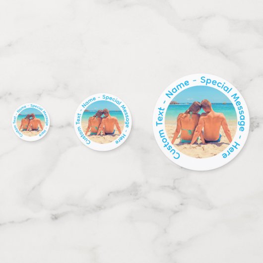 Uw foto Confetti met aangepaste tekst gepersonalis (Achterkanten)