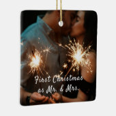 Uw foto Eerste Kerstmis Bruiloft Ornament (Rechts)
