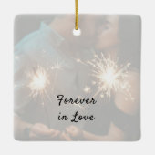 Uw foto Eerste Kerstmis Bruiloft Ornament (Achterkant)