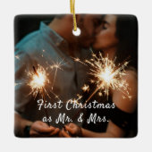 Uw foto Eerste Kerstmis Bruiloft Ornament (Voorkant)
