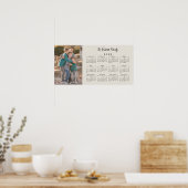 Uw foto en naam 2026 Calendar Faux Canvas Poster (Keuken)