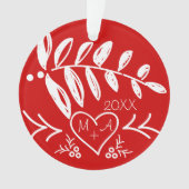 Uw foto en Romatische Initialen in hartkerst Ornament (voorkant)