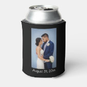 Uw foto en tekst op zwart gepersonaliseerd blikjeskoeler (Blikje Achterkant)