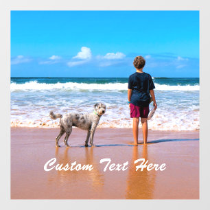 Uw foto- en tekstvenster plakken met aangepaste te raamsticker