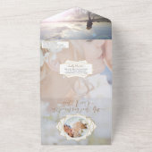 Uw foto Geometric Abstract Gold Lijst All In One Uitnodiging (Buitenkant)