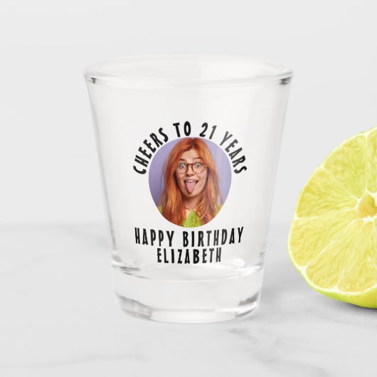 Uw foto gepersonaliseerde grappige aangepaste fees shot glas (Voorkant)