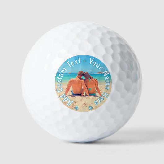 Uw foto Golf Balls Gift met aangepaste tekst naam Golfballen (Voorkant)