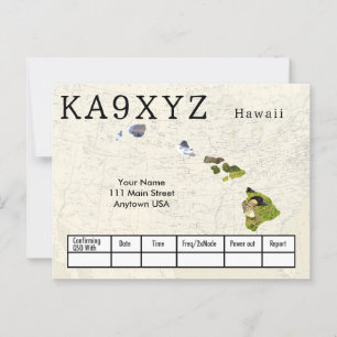 Uw foto Hawaii Shaped Cutout Custom QSL Briefkaart
