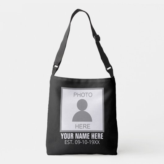 Uw foto hier Naam en Leeftijd Crossbody Tas (Achterkant)