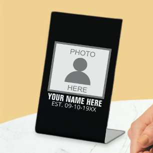 Uw foto hier Naam en Leeftijd Reclamebord Met Voetstuk