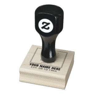 Uw foto hier Naam en Leeftijd Rubberstempel