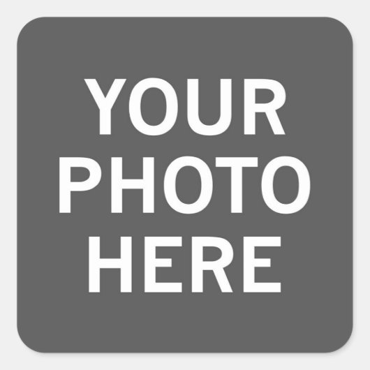 Uw foto hier vierkante sticker (Voorkant)
