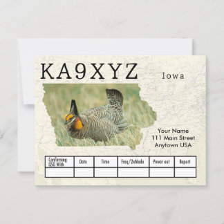 Uw Foto Iowa Shaped Cutout Custom QSL-Briefkaart Briefkaart