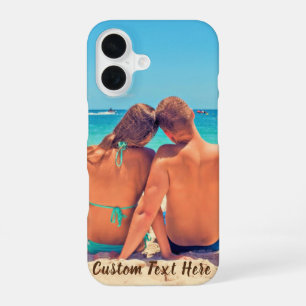 Uw foto iPhone hoesje met aangepaste tekst iPhone 16 Hoesje
