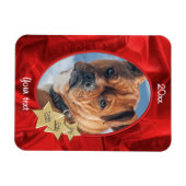 Uw foto: Kerst Rood Ovaal Afbeelding Lijst Magneet (Horizontaal)