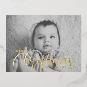 Uw foto-kerstkaart   Vroegere Folie met kerstmis Folie Feestdagen Briefkaart