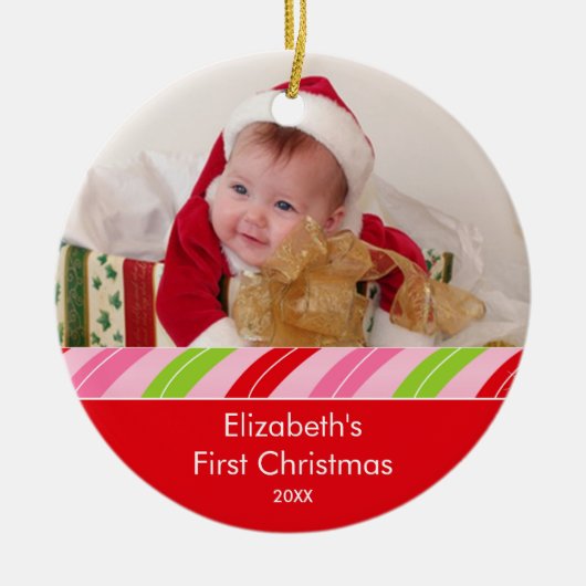 Uw foto-Lijst kerstversiering Keramisch Ornament (Voorkant)