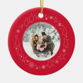 Uw foto met de originele kerstman met kerstmis keramisch ornament