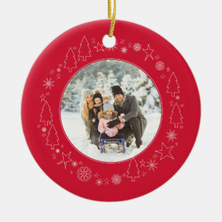 Uw foto met de originele kerstman met kerstmis keramisch ornament