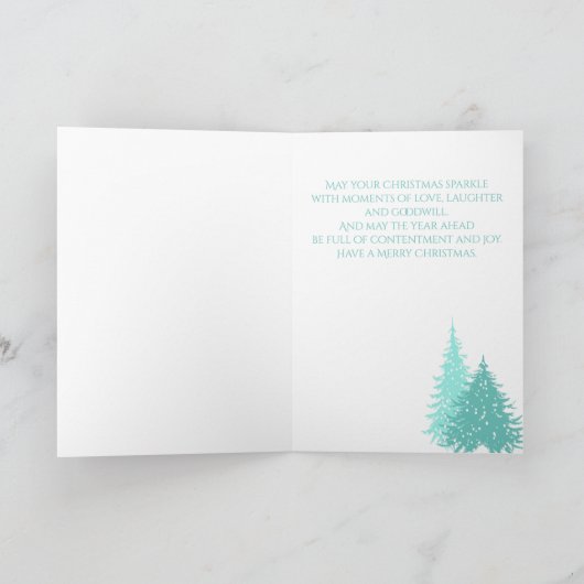 Uw foto met Kerstmis Modern Trees Feestdagen Kaart (Binnen)