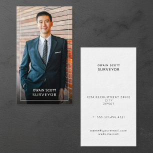 Uw foto, minimale moderne witte lijst kleurenbusje visitekaartje