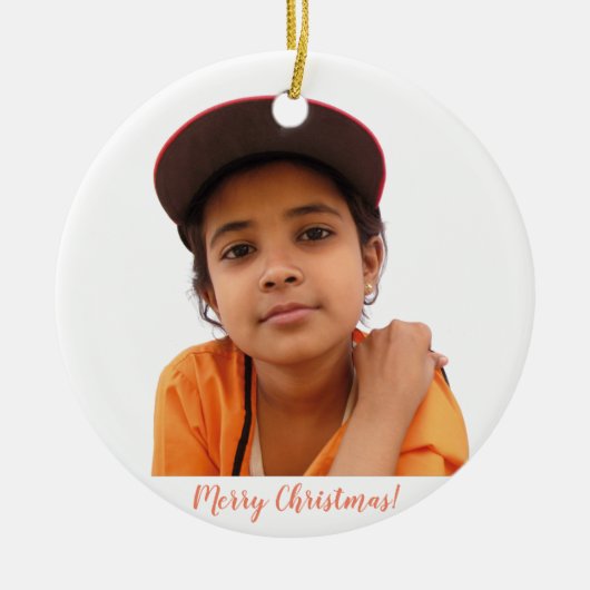 Uw foto ontwerpt uw eigen keramische versiering keramisch ornament (Voorkant)