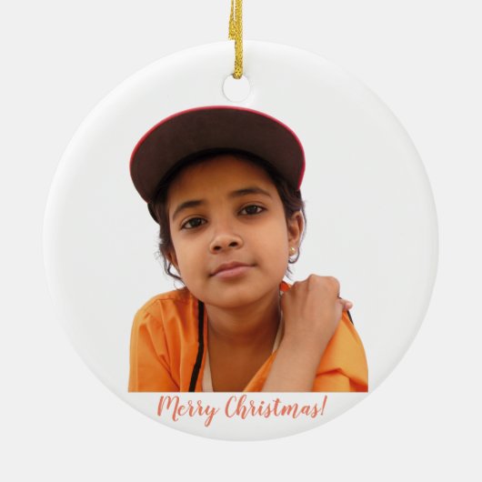 Uw foto ontwerpt uw eigen keramische versiering keramisch ornament (Achterkant)