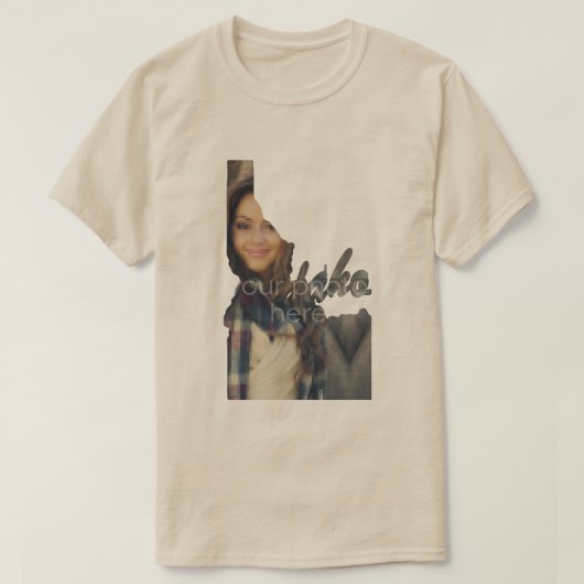 UW FOTO-status van Idaho-vormig T-shirt (Design voorkant)