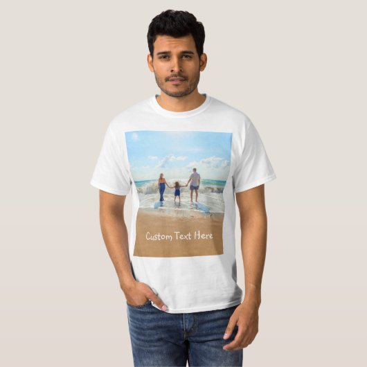 Uw foto T-shirt cadeau met aangepaste tekst (Voorkant volledig)