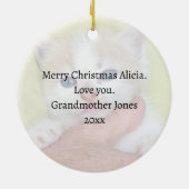 Uw foto / tekst - Traditioneel jaarlijks geschenk  Keramisch Ornament (Achterkant)