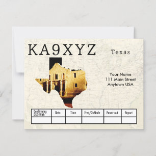 Uw Foto Texas Shaped Cutout Custom QSL-Briefkaart Briefkaart