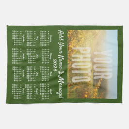 Uw Foto Thee Handdoek Kalender Groen